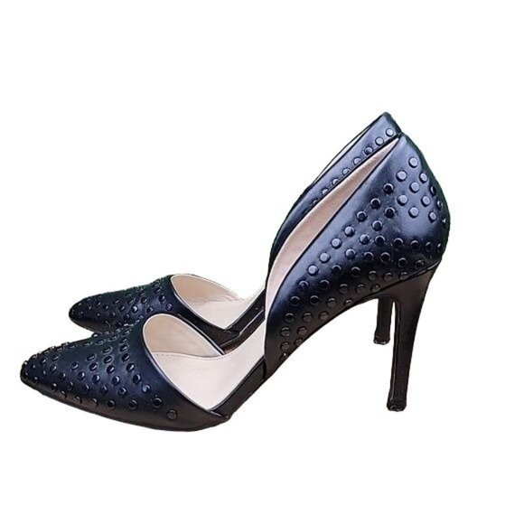 French Connection Womens Leather Ellis Studded D'Orsay Dress Pump Black Size 9 - Picture 2 of 12